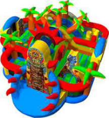 Tiki Island Inflatable Obstacle Course